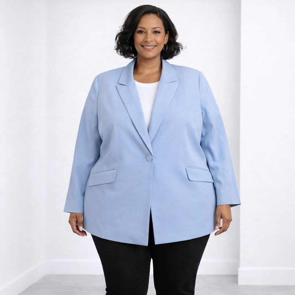 Worthington Light Blue Single-Button Blazer
